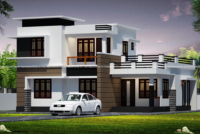 Best Kerala flat roof home design