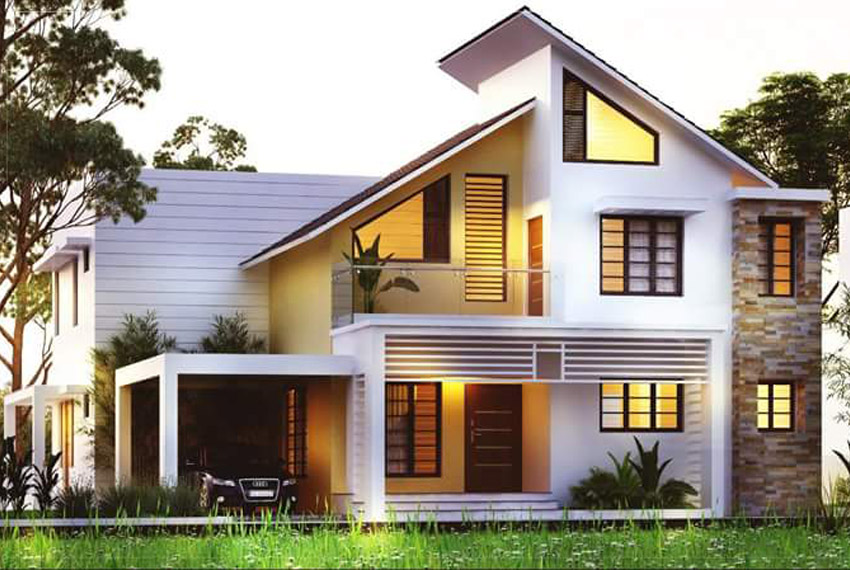 Kerala style double floor home plan