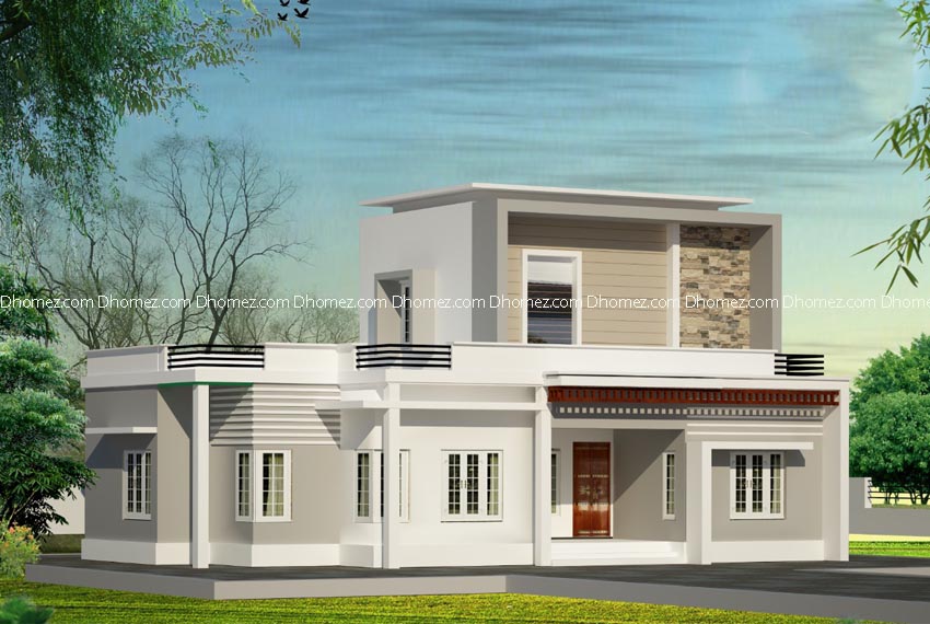 Simple and elegant double storey home design