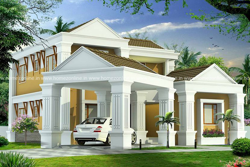 3200 sq ft sloping Roof home design