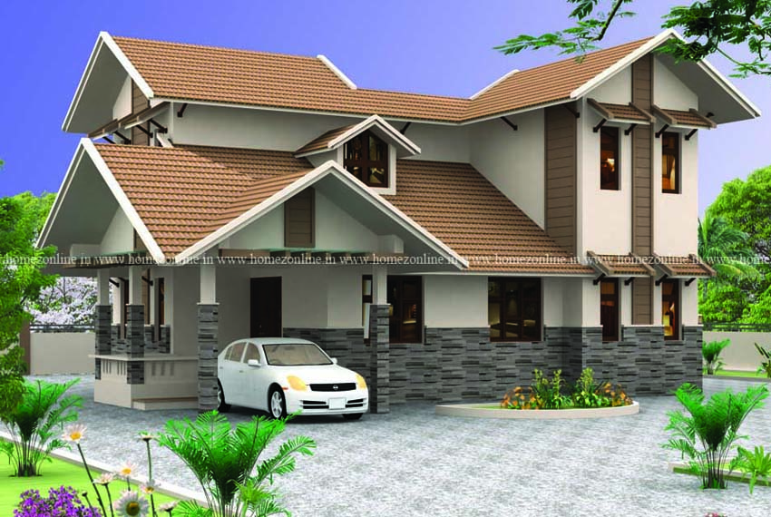 Modern exterior house design on double storey