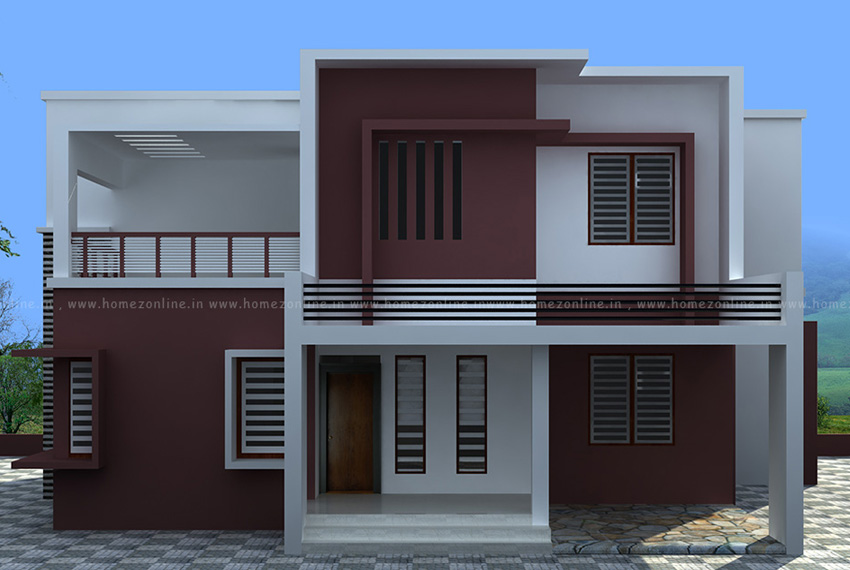 4 bedroom home design on flat roof style