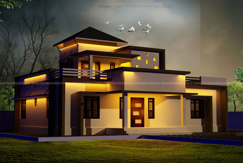 3 bedroom home with modern roof design