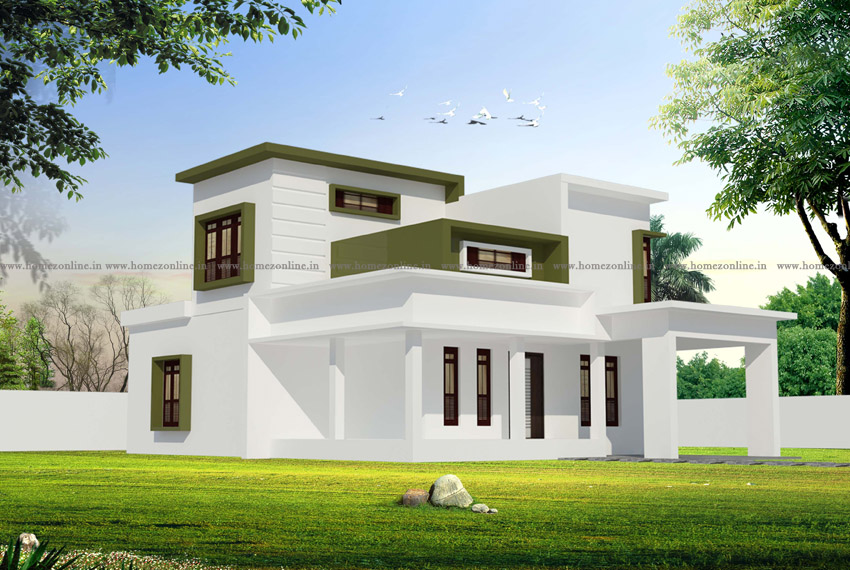 Double storey house plan with a modern design