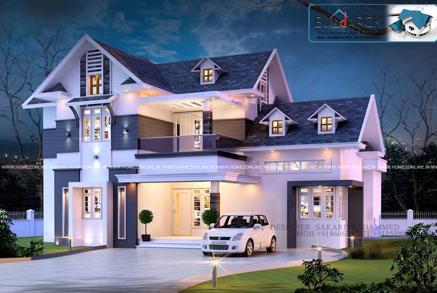 Double story house design with beautiful exterior