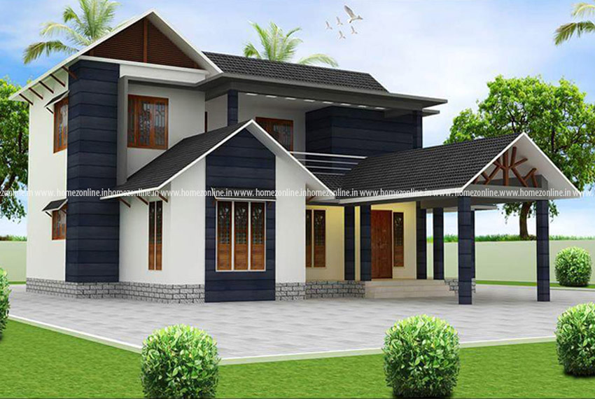 Modern gable roof house with beautiful design