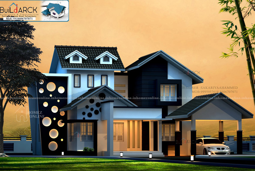 Double storey home design with ravishing exterior look