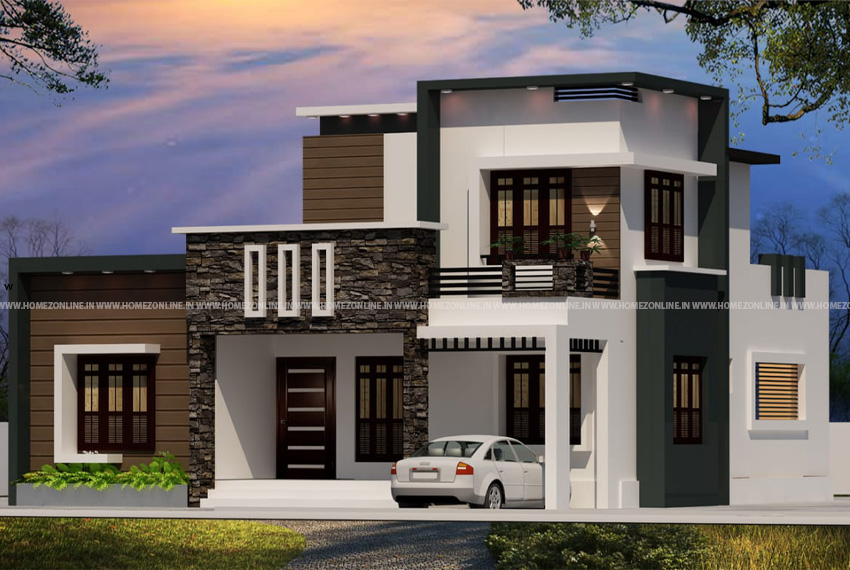 Double story house elevation on a stunning design