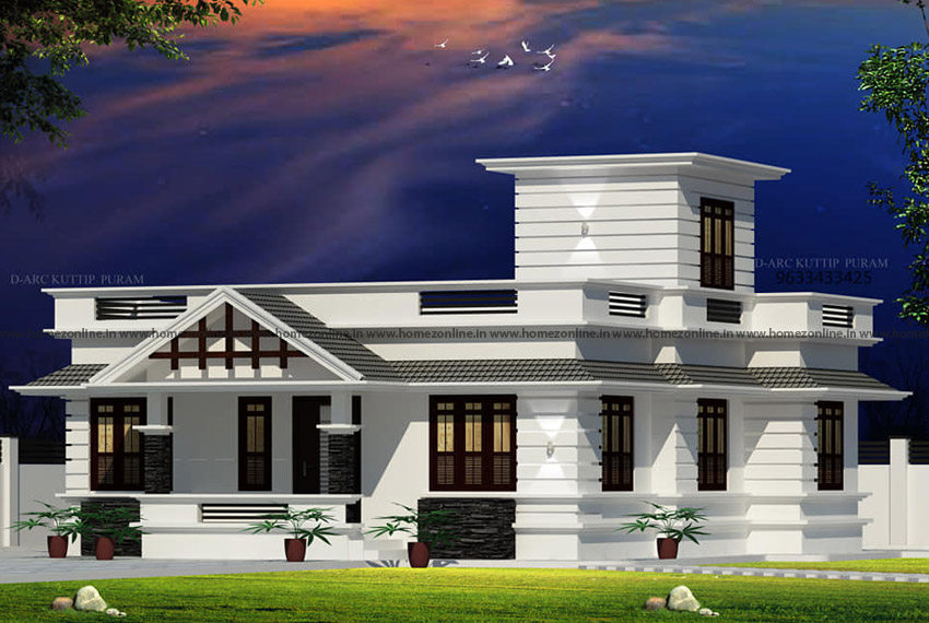 One storey modern house plan