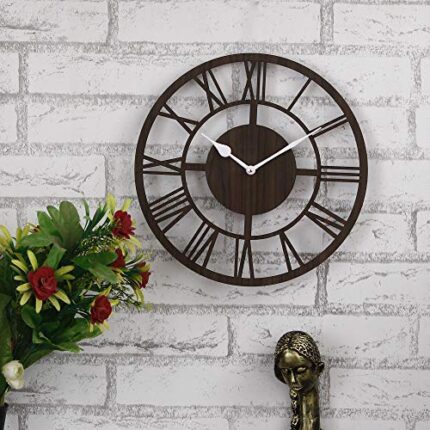 Roman Beautiful Round Wood Wall Clock