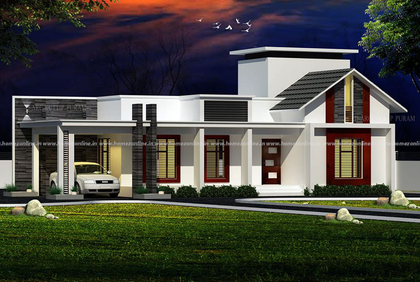 Single floor house elevation model with a best front view