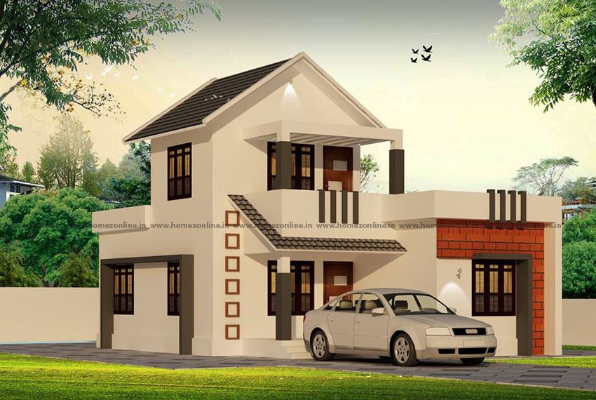 Small double floor home design with 3 bedroom