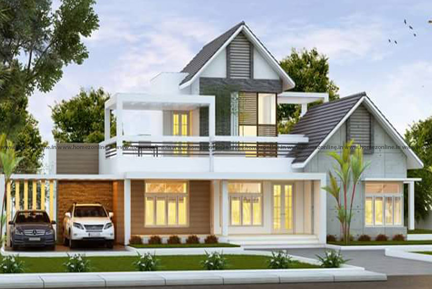 Small double floor house on classy front elevation design