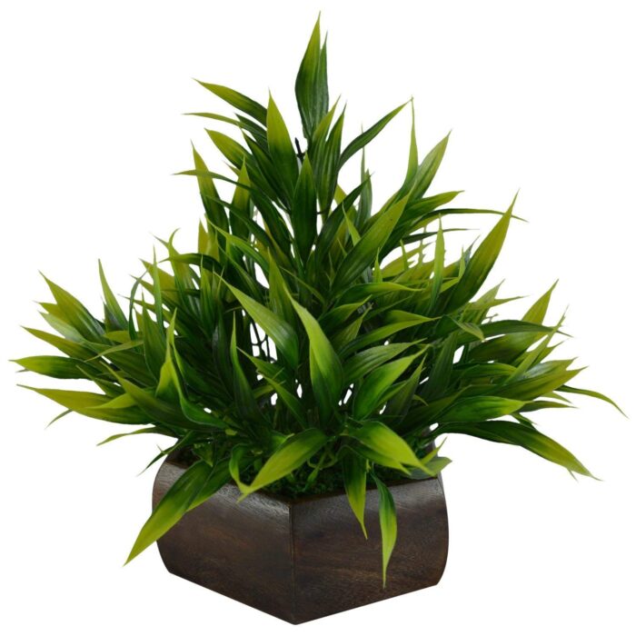 Wood Artificial Bamboo Leaves Plant