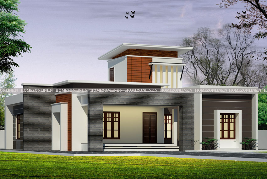 Eye catching single story house design with 2 bedroom