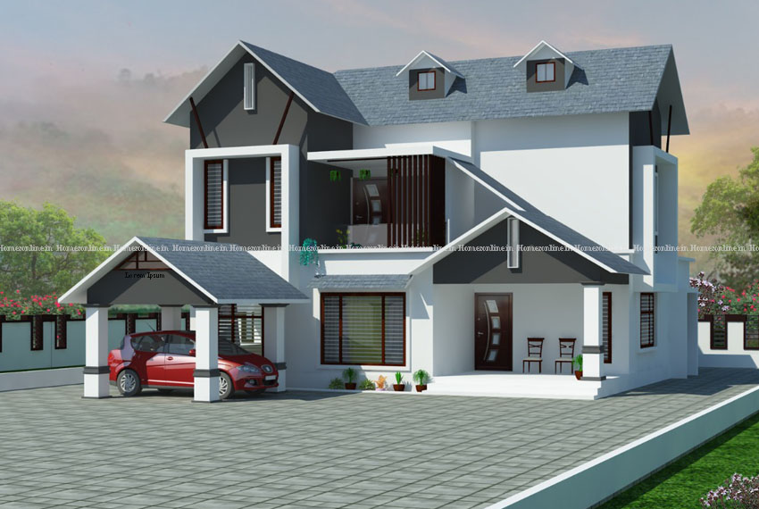 Modern double storey house with ravishing exterior