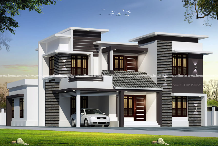 New home elevation with modern decoration work