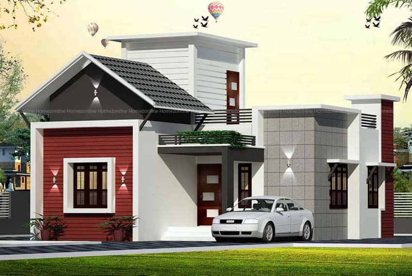 Attractive single storey home design in 6 cent plot