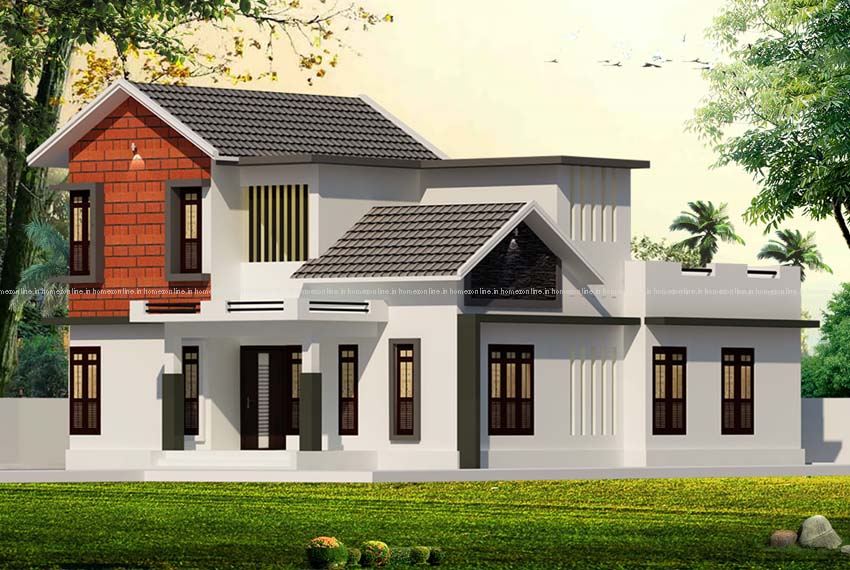 Modern double storey house plan with 3 bedroom and attractive view