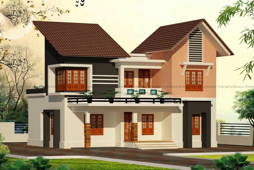 Modern double storey house elevation