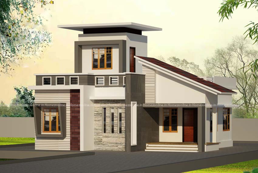 Low cost house on delightful exterior design