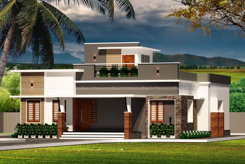 Beautiful simplex home design with pleasing exterior