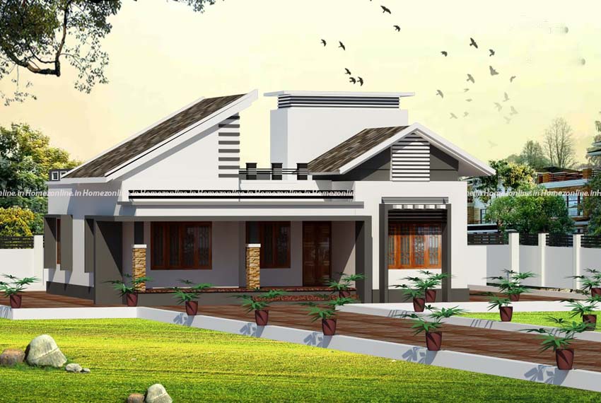 Contemporary 2 bhk single floor home design