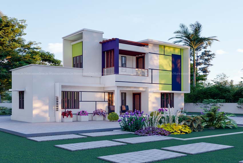 Adorable flat roofing double storey home