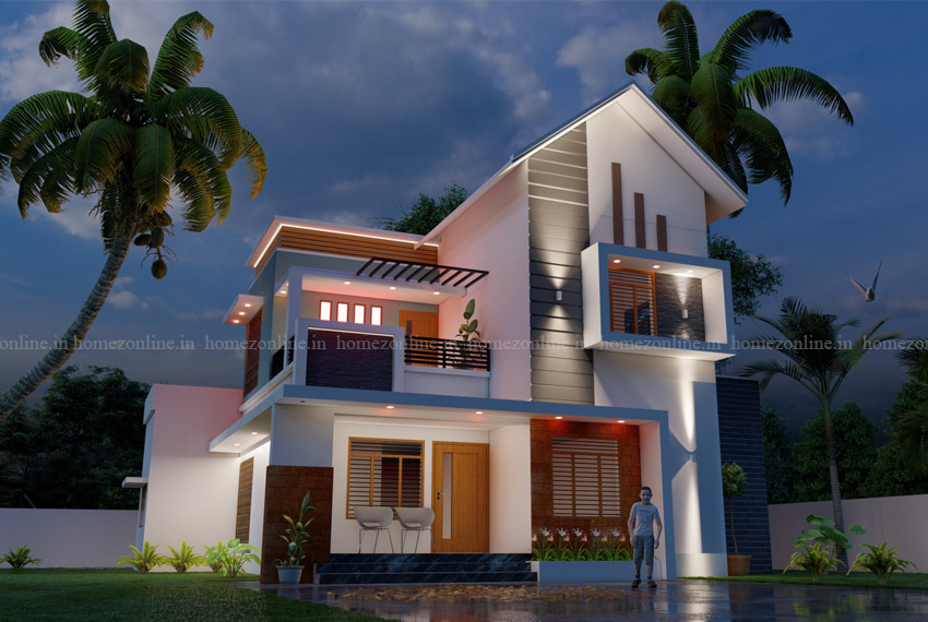 4 BHK double floor home design with astonishing exterior