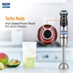 KENT Hand Blender Plus Chopper 450 W | Variable Speed Control | Turbo ... - Image 5