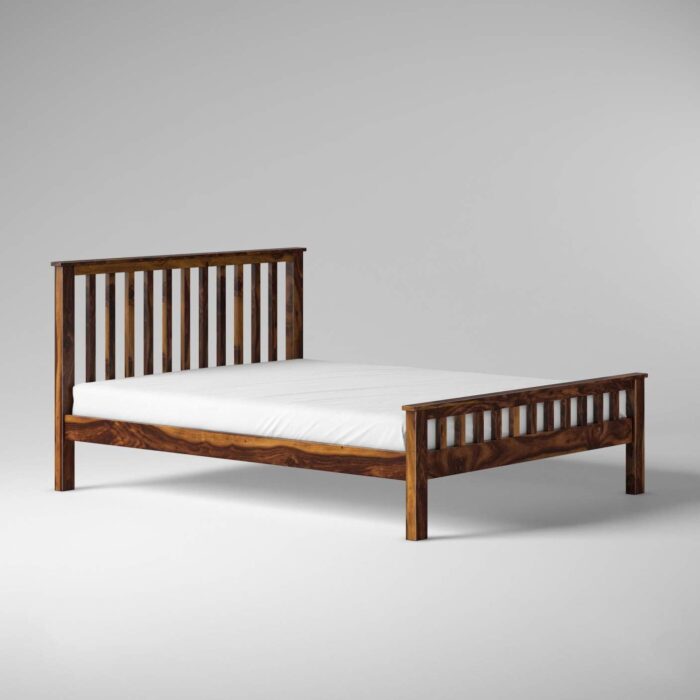 Furinno Sheesham Wood Queen Size Beds for Bedroom Living Room Home Woo... - Image 2