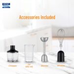 KENT Hand Blender Plus Chopper 450 W | Variable Speed Control | Turbo ... - Image 6