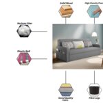 Casaliving Leymour 3 Seater Sofa Cum Bed for Living Room - (Dark Grey ... - Image 5