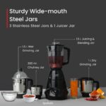 Prestige 750 Watts Iris Plus Mixer Grinder With 4 Jars (3 Stainless St... - Image 2
