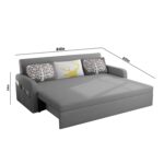Casaliving Leymour 3 Seater Sofa Cum Bed for Living Room - (Dark Grey ... - Image 2
