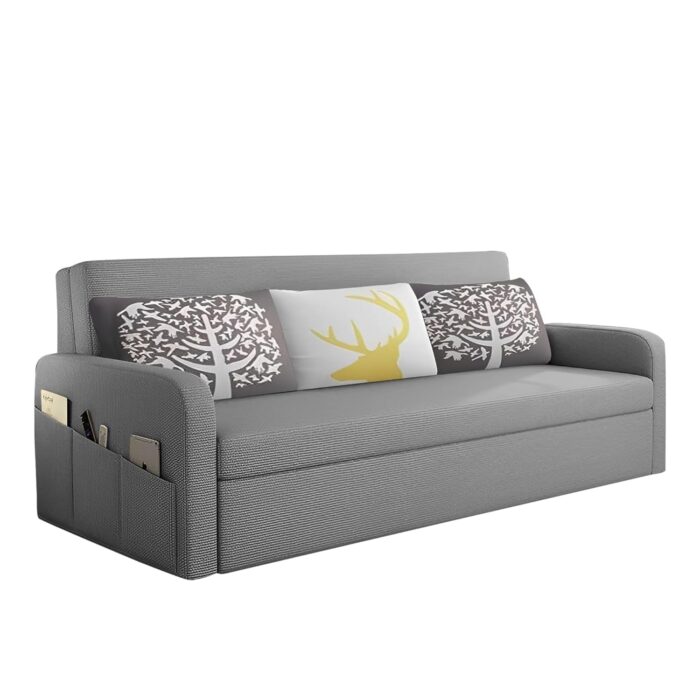 Casaliving Leymour 3 Seater Sofa Cum Bed for Living Room - (Dark Grey ... - Image 4