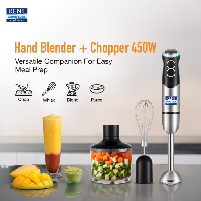 KENT Hand Blender Plus Chopper 450 W | Variable Speed Control | Turbo ... - Image 2