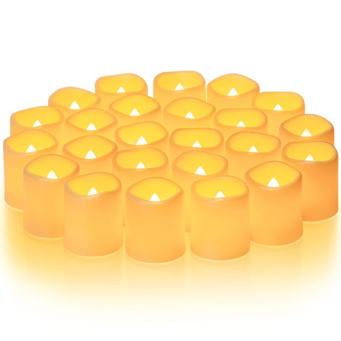 Homemory Flameless Votive Candles, 24PCS Flickering Battery Operated L... - Image 1