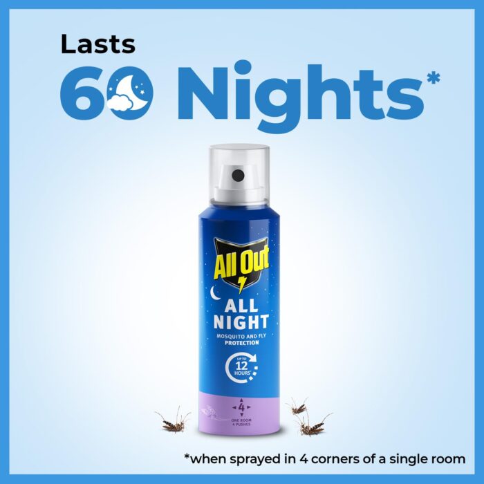 All Out All Night Mosquito Repellent Spray, 30ml | 1 Spray in Each Top... - Image 3