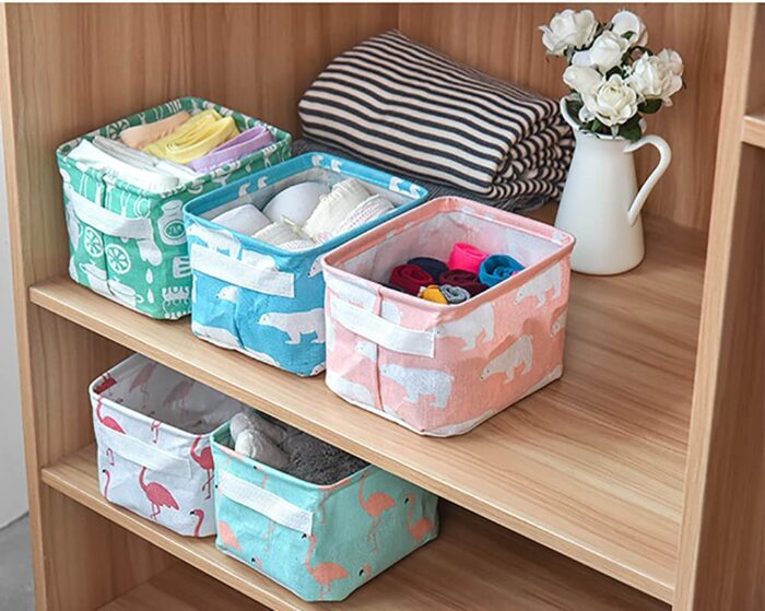 XAMILE Foldable Mini Square Storage Basket - Set Of 5 Small Collapsibl... - Image 5