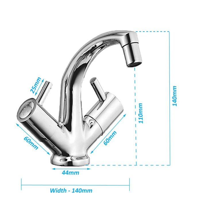 ALTON ALT2045 Brass Center Hole Basin Mixer, Chrome Finish - Image 5