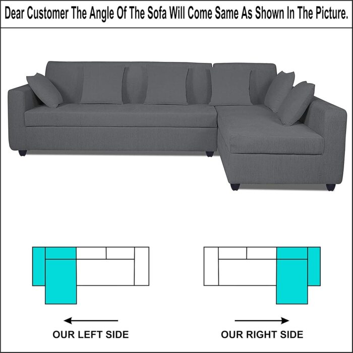 Adorn India Rio Decent L Shape Right Side Handle 6 Seater Corner Sofa ... - Image 3