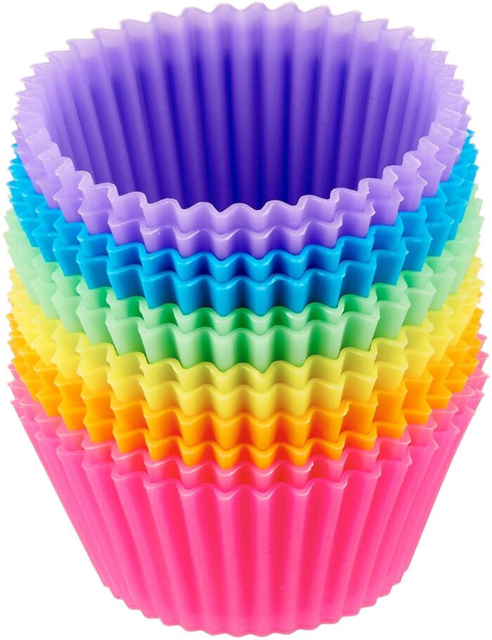 Zollyss Silicone Round Moulds for Muffins/Cupcake/Jelly/Cake (Multicol... - Image 1
