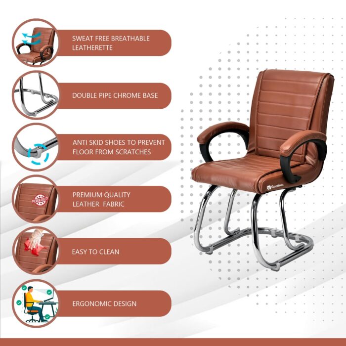 GOYALSON Home Exclusive Visitor Study Reception Chair with arm Rest an... - Image 5