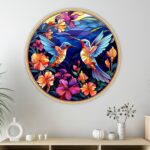 Livin'luxe paintings Loving couple Bird modern art Premium Sparkle lam...
