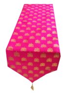 VIREO- Jacquard Silk Table Runner 13" X 70" 1 Pc (Pink) - Image 2