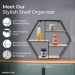 The Better Home Five Compartment Wall Hanging Shelf - Rhombus|Wall She... - Image 2