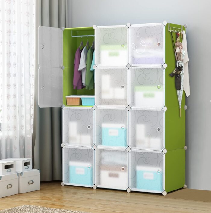 Keshav International 12 Door Plastic Sheet Wardrobe Storage Rack Close... - Image 1