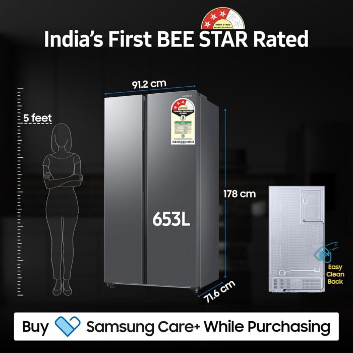 Samsung 653 L, 3 Star, Frost Free, Double Door, Convertible 5-in-1 Dig... - Image 5