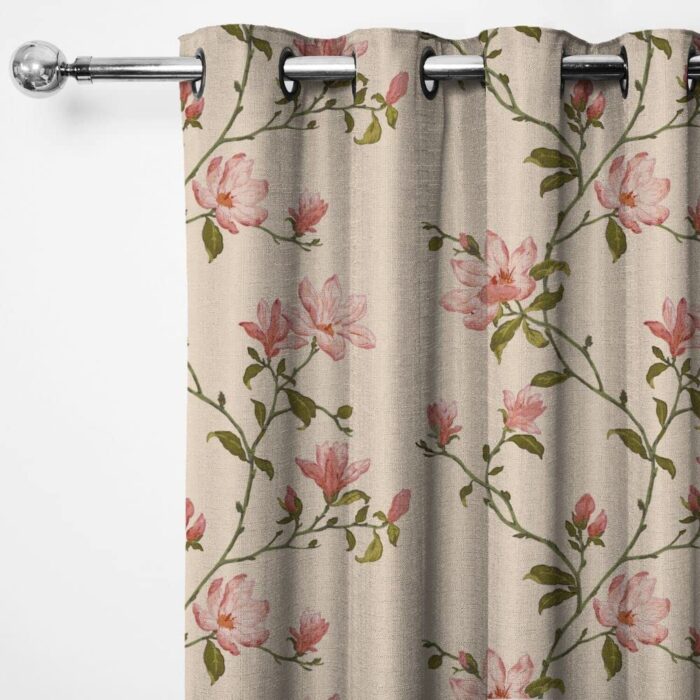 SPACES DRAPE STORY Heavy Polyester Fabric Floral Elegant Digital Print... - Image 2